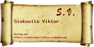 Siskovits Viktor névjegykártya